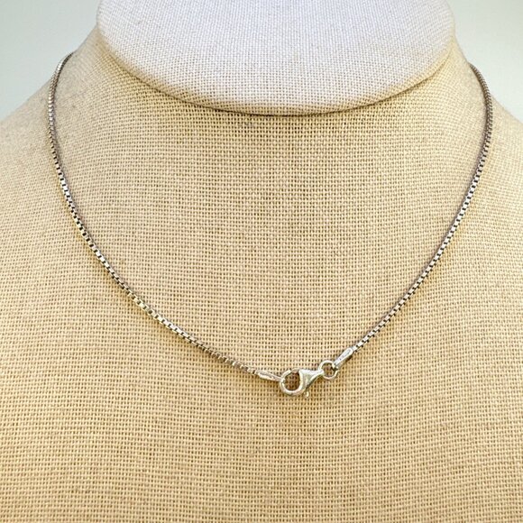 VTG Sterling Silver 925 Turquoise Scroll Slide Pendant Necklace Size 18" Length - Picture 7 of 13